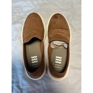 SPERRY Men's Cabo II Plushwave Penny Loafer 10 Brown Suede Lightweight Boat Shoe